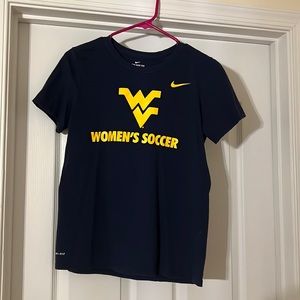 navy blue West Virginia women’s soccer tshirt, worn ONE time!